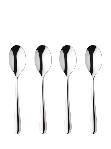 Robert Welch Kingham Bright Stainless Steel English Teaspoons, Set of 4, Silver