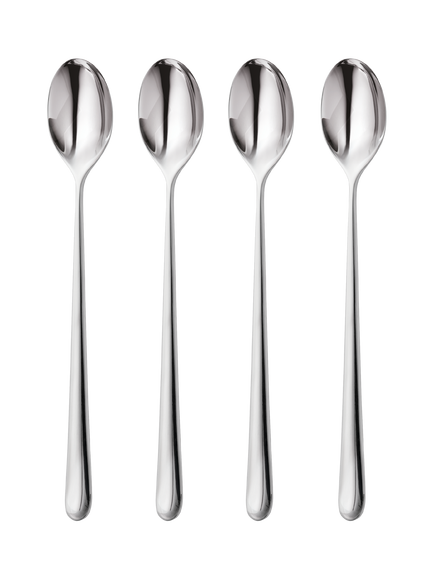 Robert Welch Kingham Bright Stainless Steel Long Handled Spoons, Set of 4, Silver