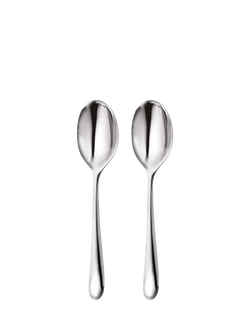 Robert Welch Kingham Bright Stainless Steel Serving Spoons, Set of 2, Silver