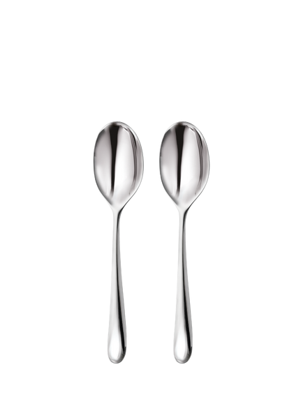 Robert Welch Kingham Bright Stainless Steel Serving Spoons, Set of 2, Silver