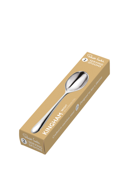 Robert Welch Kingham Bright Stainless Steel Serving Spoons, Set of 2 - view 2, Silver