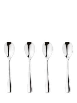 Robert Welch Malvern Bright Stainless Steel Espresso Coffee Spoons, Set of 4, Silver