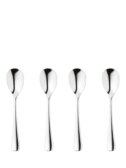 Robert Welch Malvern Bright Stainless Steel Espresso Coffee Spoons, Set of 4, Silver