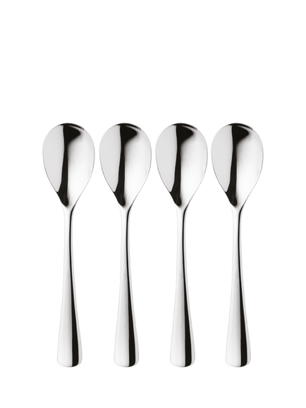 Robert Welch Malvern Bright Stainless Steel Dessert Spoons, Set of 4, Silver