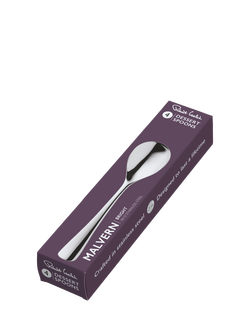Robert Welch Malvern Bright Stainless Steel Dessert Spoons, Set of 4 - view 2, Silver