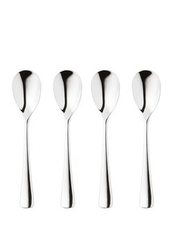 Robert Welch Malvern Bright Stainless Steel English Teaspoons, Set of 4, Silver