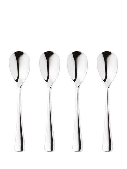 Robert Welch Malvern Bright Stainless Steel English Teaspoons, Set of 4, Silver