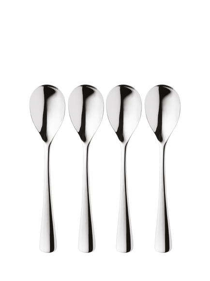 Robert Welch Malvern Bright Stainless Steel Soup Spoons, Set of 4, Silver