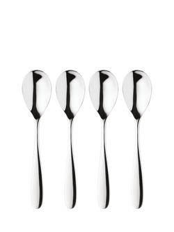 Robert Welch Stanton Bright Stainless Steel Soup Spoons, Set of 4, Silver