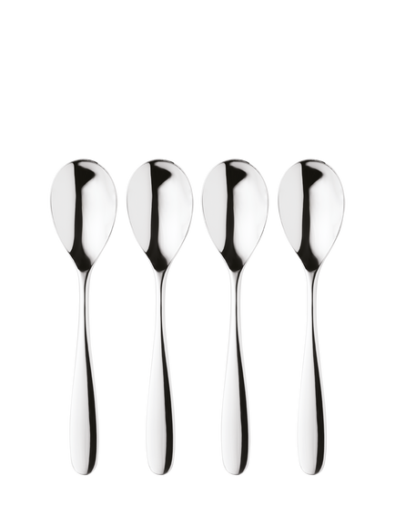 Robert Welch Stanton Bright Stainless Steel Soup Spoons, Set of 4, Silver