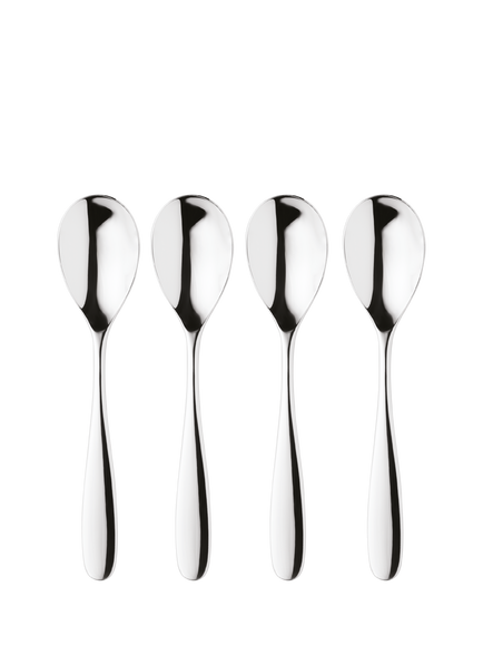 Robert Welch Stanton Bright Stainless Steel Dessert Spoons, Set of 4, Silver