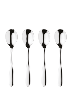 Robert Welch Stanton Bright Stainless Steel English Teaspoons, Set of 4, Silver