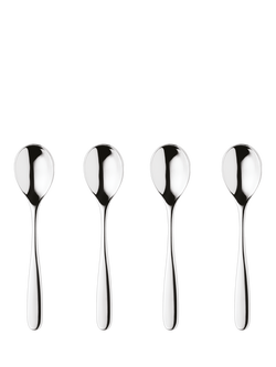 Robert Welch Stanton Bright Stainless Steel Espresso Coffee Spoons, Set of 4, Silver