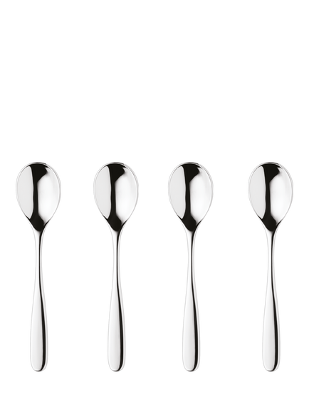 Robert Welch Stanton Bright Stainless Steel Espresso Coffee Spoons, Set of 4, Silver