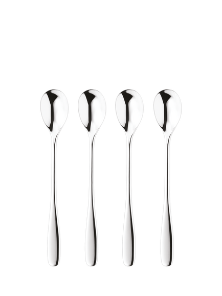 Robert Welch Stanton Bright Stainless Steel Long Handled Spoons, Set of 4, Silver
