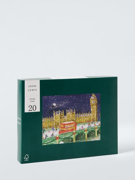 John Lewis London Charity Christmas Cards, Pack of 20 - view 2, Navy