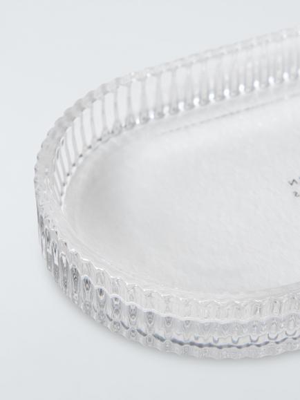 John Lewis Fluted Glass Bathroom Tray - view 2, Clear