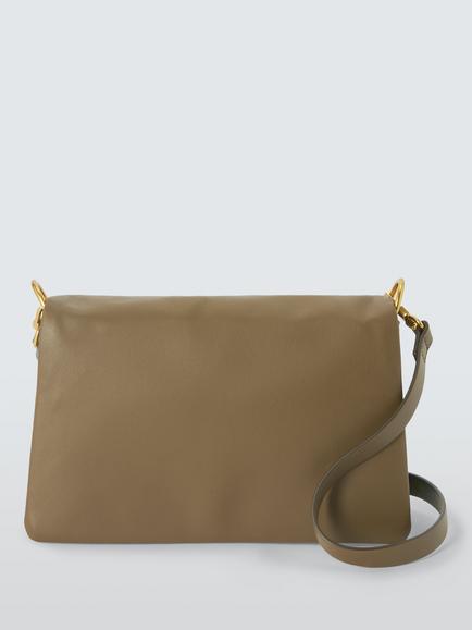 John Lewis Leather Mini Crossbody Bag, Dark Stone, Dark Stone