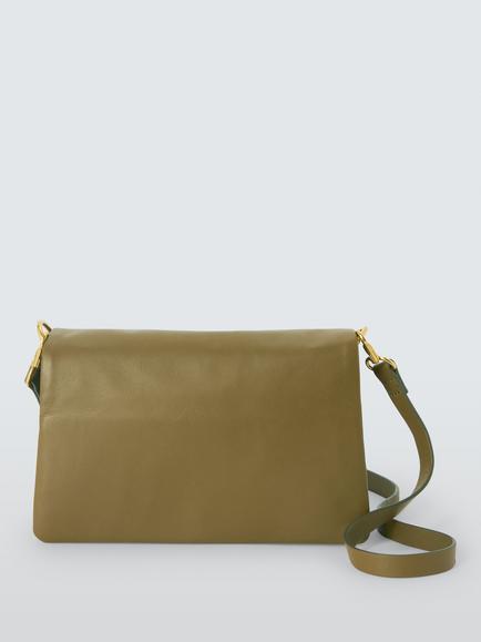 John Lewis Leather Mini Crossbody Bag, Green, Green