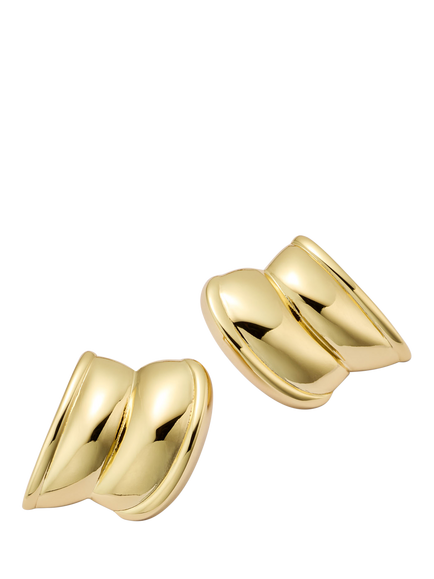 Daisy x Polly Newman Large Cuff Stud Earrings, Gold, Gold
