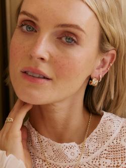 Daisy x Polly Newman Crystal Station Huggie Earrings, Gold - view 2, Gold