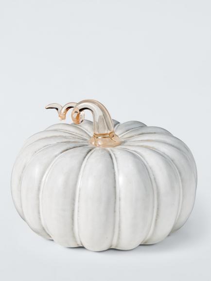 John Lewis Ceramic Pumpkin, Cream, Cream