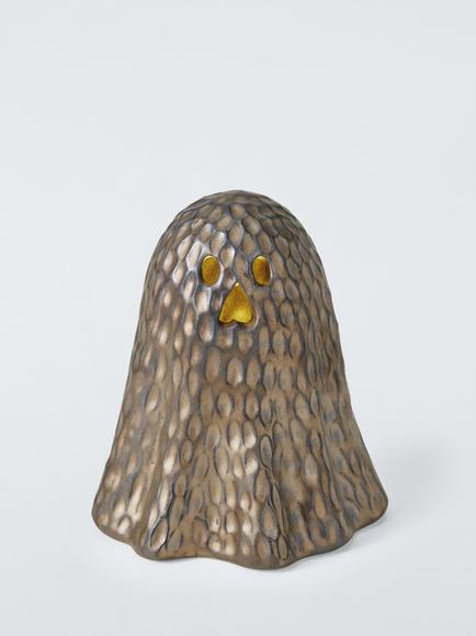 John Lewis LED Hammered Effect Ceramic Ghost, Grey, Grey