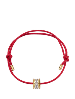 Daisy x Polly Newman Exclusive Crystal Bead Bracelet, Red Cord Gold, Red Cord Gold
