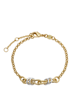 Daisy X Polly Newman Exclusive Light Knot Mixed Metal Bracelet, Gold, Gold With Mm Knot