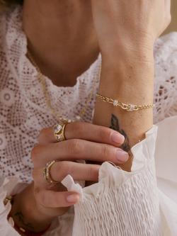 Daisy X Polly Newman Exclusive Light Knot Mixed Metal Bracelet, Gold - view 2, Gold With Mm Knot