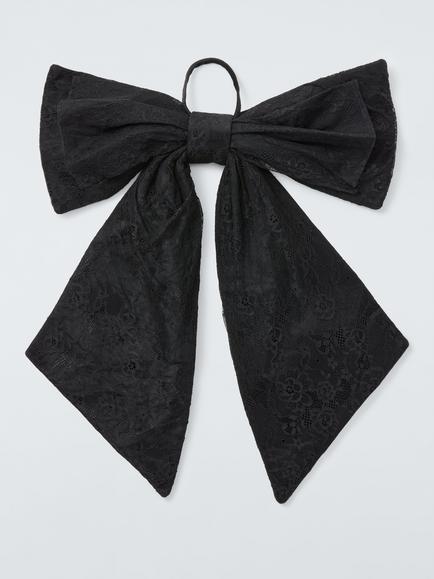 John Lewis Large Lace Hanging Bow, Black, Black