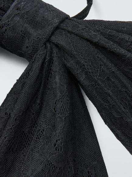 John Lewis Large Lace Hanging Bow, Black - view 2, Black
