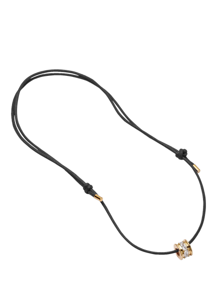 Daisy x Polly Newman Crystal Bead Necklace, Black Cord Gold, Black Cord Gold