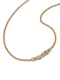 Daisy x Polly Newman Light Mixed Metal Knot Necklace, Gold, Gold With Mm Knot