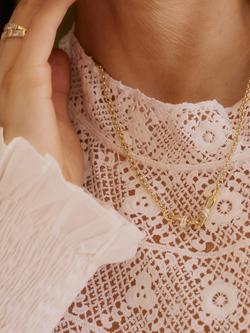 Daisy x Polly Newman Light Mixed Metal Knot Necklace, Gold - view 2, Gold With Mm Knot