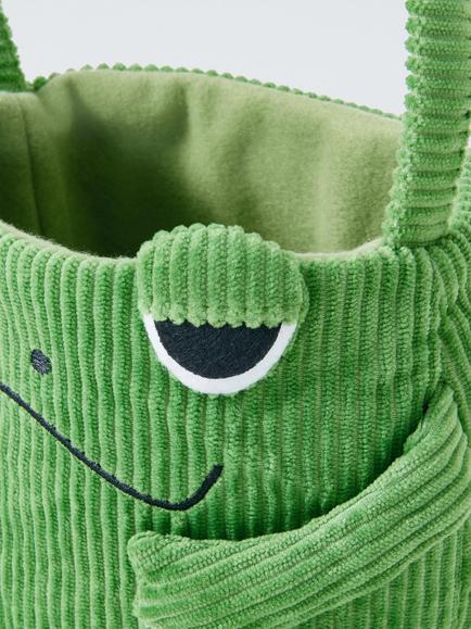 John Lewis Frog Corduroy Treat Bag - view 2, Green