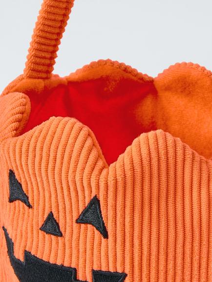 John Lewis Pumpkin Corduroy Treat Bag - view 2, Orange