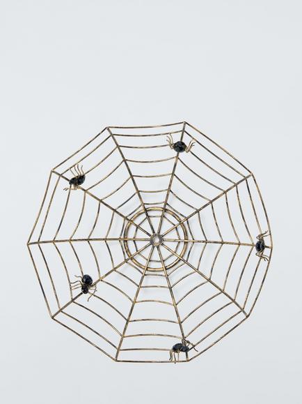 John Lewis Metal Spider Web Bowl, Brass Effect - view 2, Silver