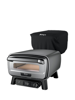 Ninja Artisan Electric Outdoor Pizza & Air Fry Oven with Cover & Peel, Black