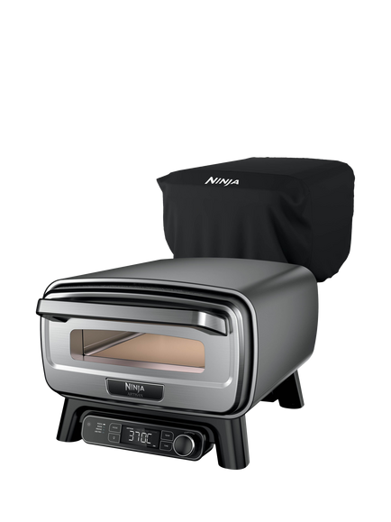 Ninja Artisan Electric Outdoor Pizza & Air Fry Oven with Cover & Peel, Black