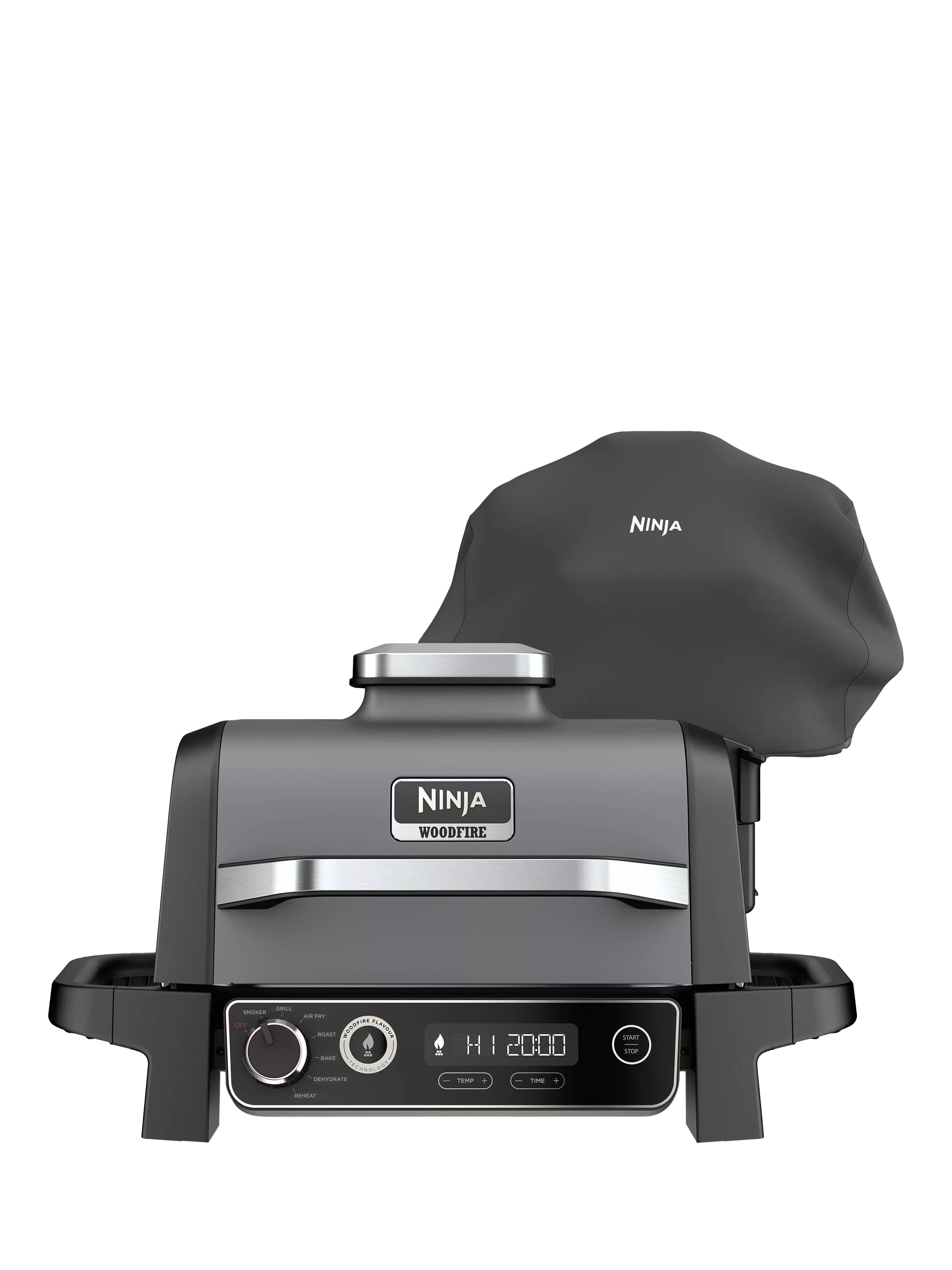 Ninja Woodfire 7-in-1 Electric BBQ Grill & Smoker with Cover, Black