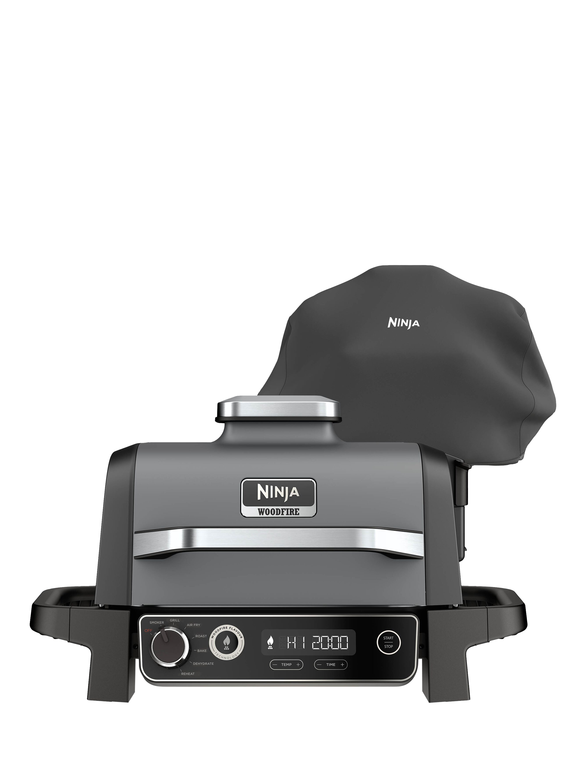 Ninja Woodfire 7-in-1 Electric BBQ Grill & Smoker with Cover, Black