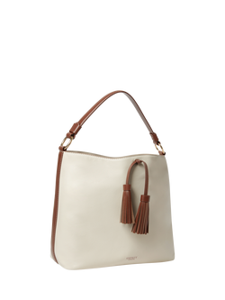 OSPREY LONDON Savanna Leather Hobo Bag, Ivory/Chocolate - view 2, Ivory/Chocolate