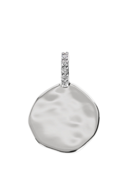 Monica Vinader MV Siren™ Diamond Coin Pendant, Silver, Silver