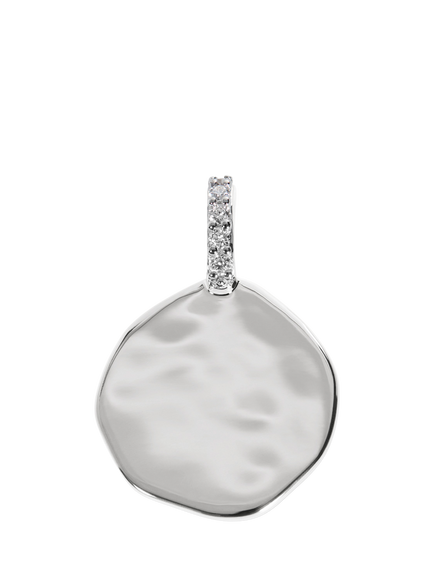 Monica Vinader MV Siren™ Diamond Coin Pendant, Silver, Silver