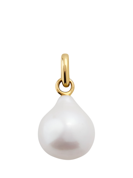 Monica Vinader Baroque Pearl Pendant Charm, Gold/White, Gold/White