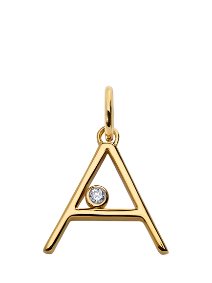 Monica Vinader Solitaire Lab Grown Diamond Initial Pendant, Gold