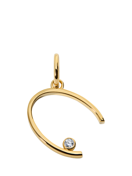 Monica Vinader Solitaire Lab Grown Diamond Initial Pendant, Gold