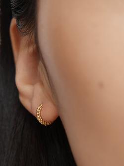 Monica Vinader Heirloom Mini Huggie Hoop Earrings, Gold - view 2, Gold