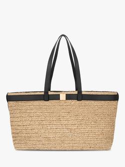 Apatchy London Esme Straw Handbag, Black